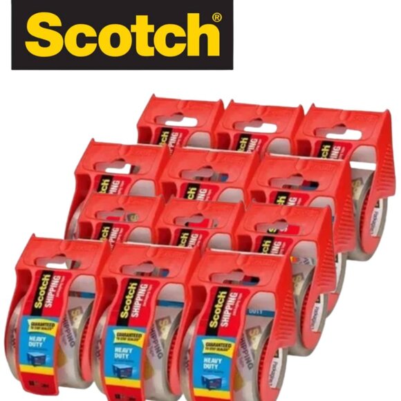 12 Scotch  Tape Moving Storage Packing Rolls Heavy Duty Shipping Packaging - Picture 1 of 3